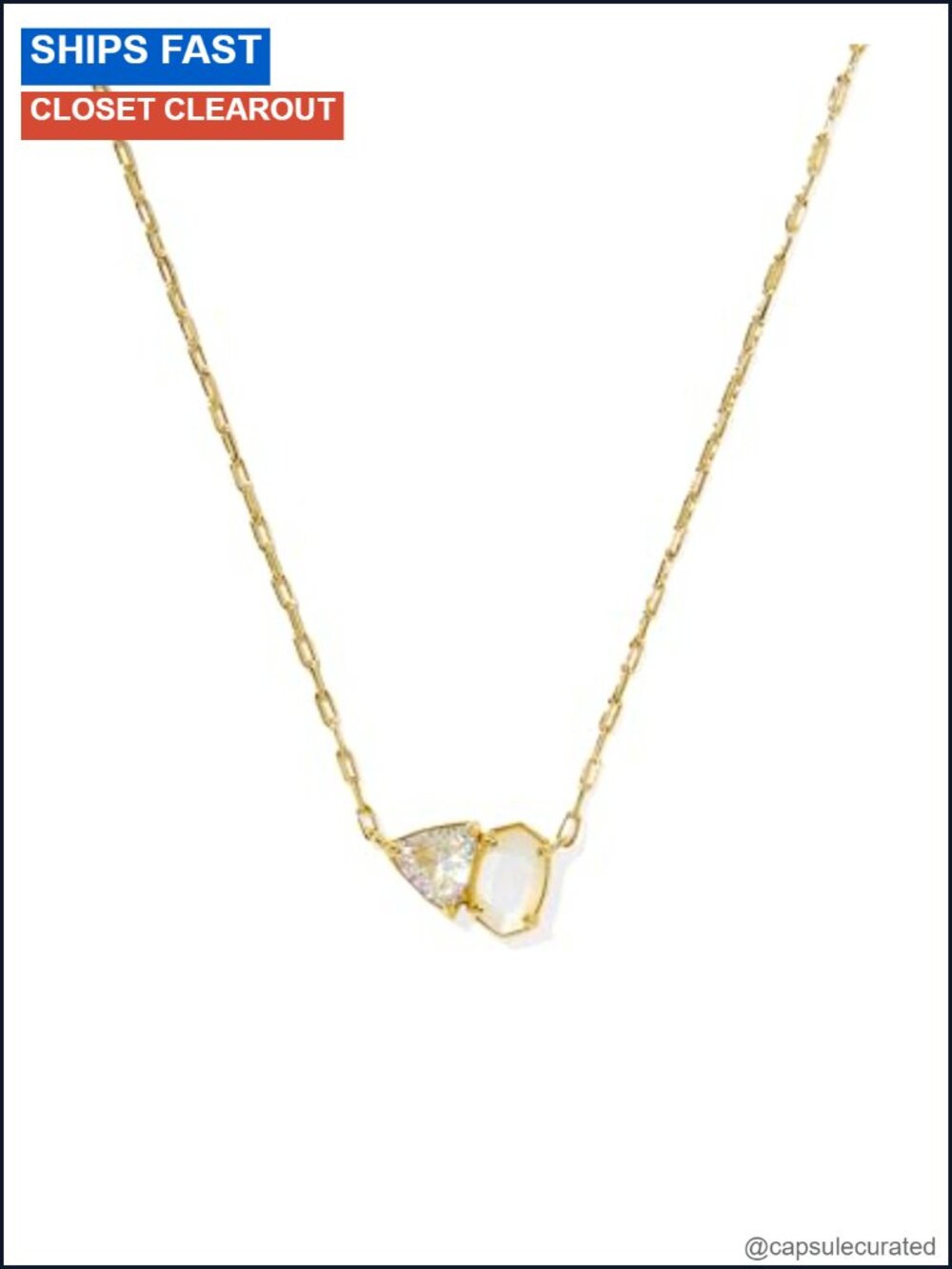 Tatum Short Pendant Necklace Toi-Et-Moi 19in Chain Gift Box
